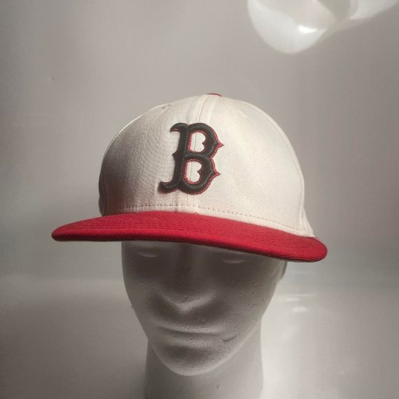 New Era Genuine 59Fifty On Field Boston Red Sox Hat Men's Fitted Cap White/Red - Picture 1 of 7